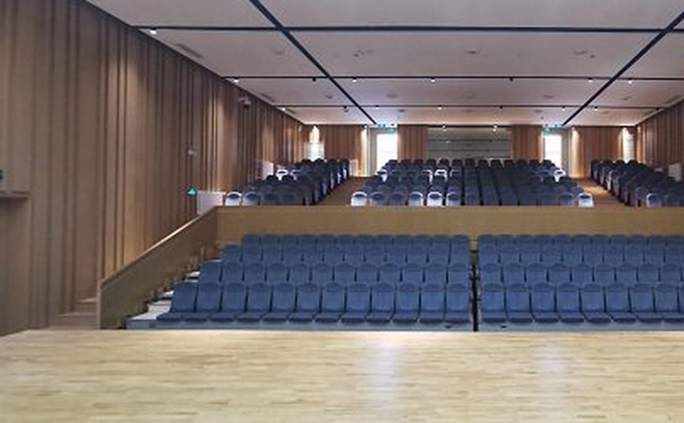 廣西百色學(xué)校多功能廳陶鋁吸音板聲學(xué)工程-1