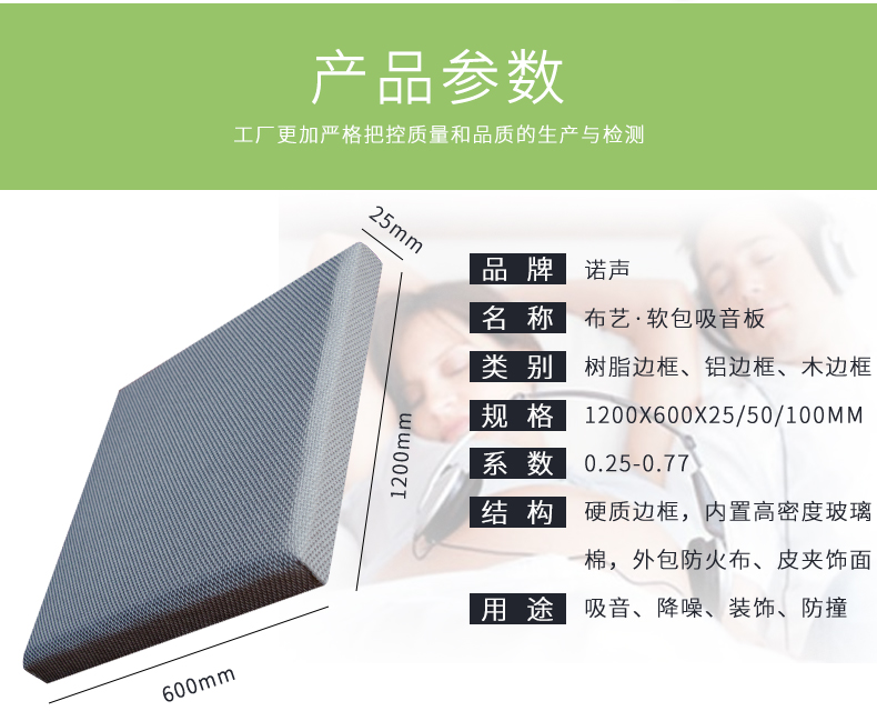 布藝軟包吸音板參數(shù) 布藝軟包吸音板參數(shù)